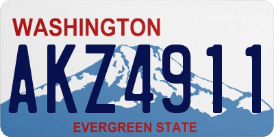 WA license plate AKZ4911