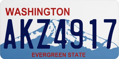WA license plate AKZ4917