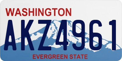 WA license plate AKZ4961