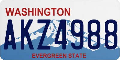 WA license plate AKZ4988