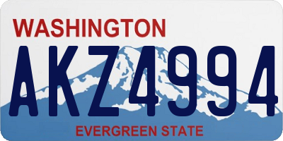 WA license plate AKZ4994