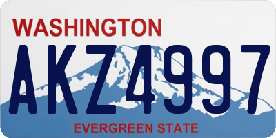 WA license plate AKZ4997