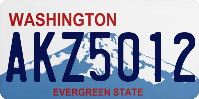 WA license plate AKZ5012