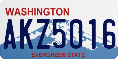 WA license plate AKZ5016