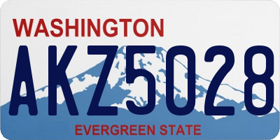 WA license plate AKZ5028