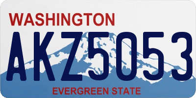 WA license plate AKZ5053
