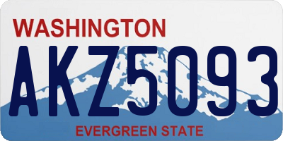 WA license plate AKZ5093