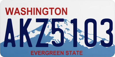 WA license plate AKZ5103