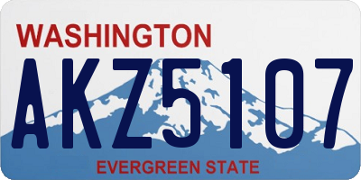 WA license plate AKZ5107