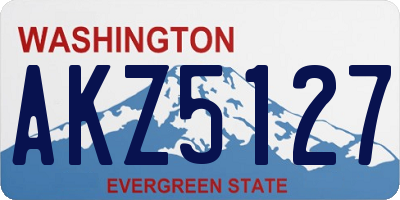 WA license plate AKZ5127