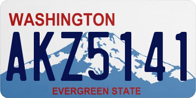 WA license plate AKZ5141