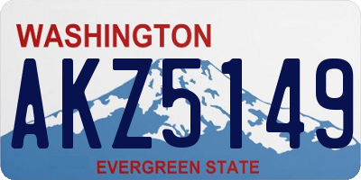 WA license plate AKZ5149