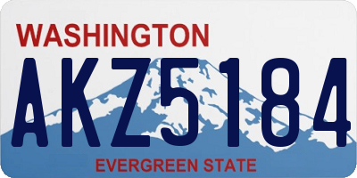 WA license plate AKZ5184