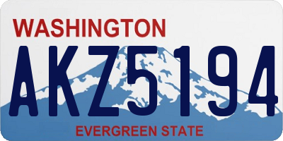 WA license plate AKZ5194