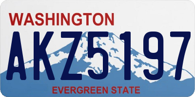 WA license plate AKZ5197