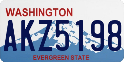 WA license plate AKZ5198