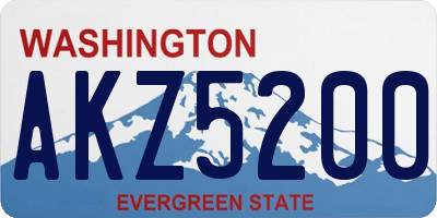 WA license plate AKZ5200