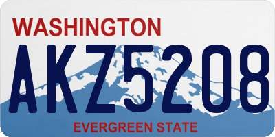 WA license plate AKZ5208