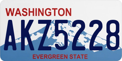 WA license plate AKZ5228