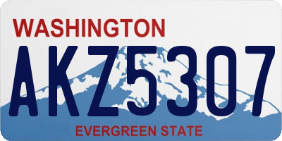 WA license plate AKZ5307