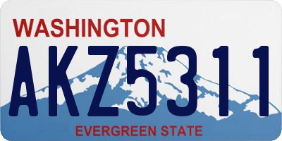 WA license plate AKZ5311