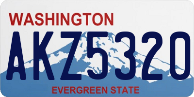 WA license plate AKZ5320