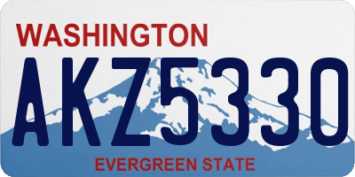 WA license plate AKZ5330