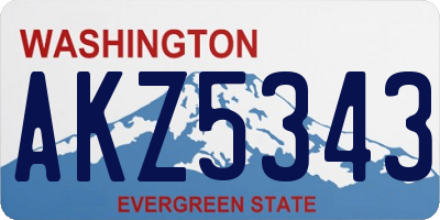 WA license plate AKZ5343