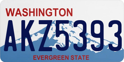WA license plate AKZ5393