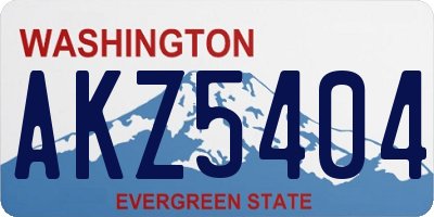 WA license plate AKZ5404