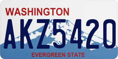 WA license plate AKZ5420