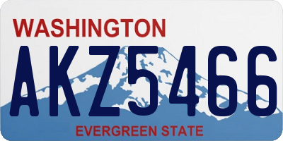 WA license plate AKZ5466