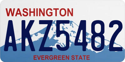 WA license plate AKZ5482