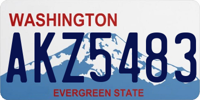 WA license plate AKZ5483