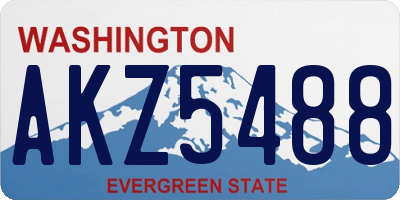 WA license plate AKZ5488
