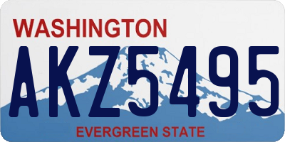 WA license plate AKZ5495