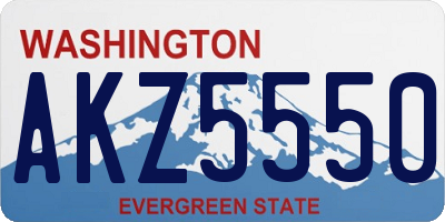 WA license plate AKZ5550