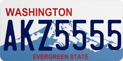 WA license plate AKZ5555