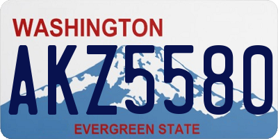 WA license plate AKZ5580
