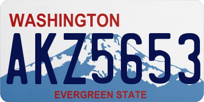 WA license plate AKZ5653