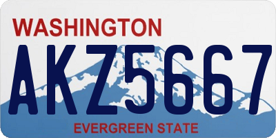 WA license plate AKZ5667