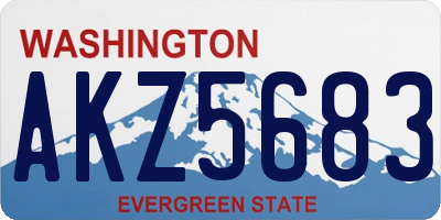 WA license plate AKZ5683