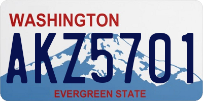 WA license plate AKZ5701