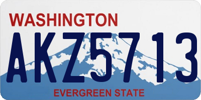 WA license plate AKZ5713