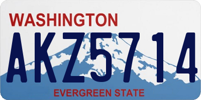 WA license plate AKZ5714