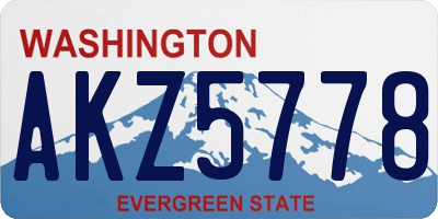 WA license plate AKZ5778