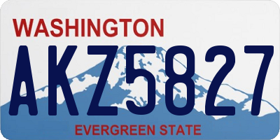 WA license plate AKZ5827
