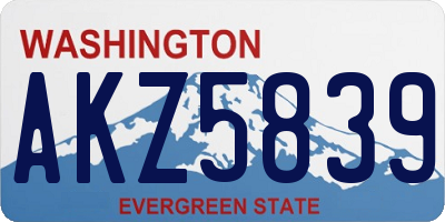 WA license plate AKZ5839