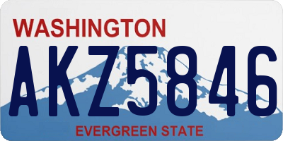 WA license plate AKZ5846