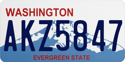WA license plate AKZ5847